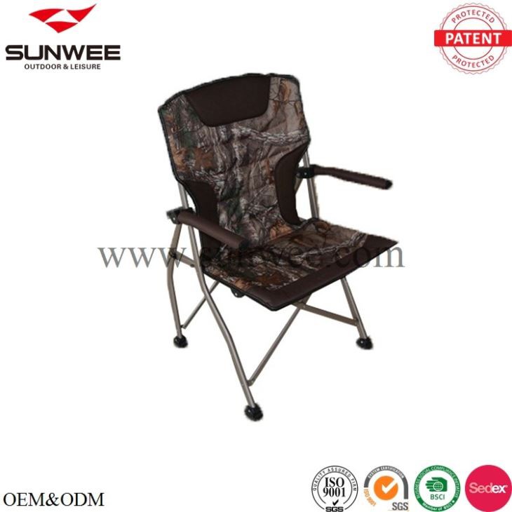 Portable high back folding camping chair